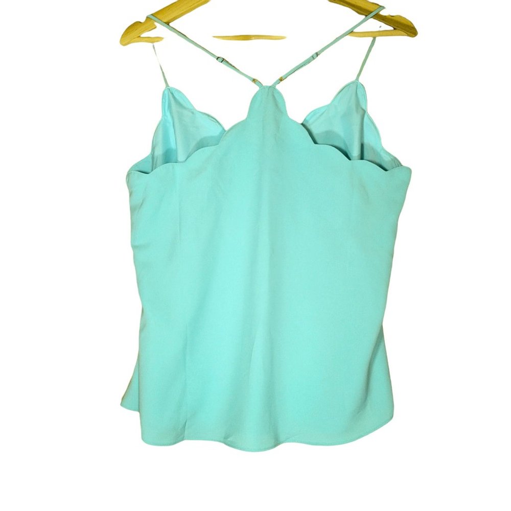 NWT J. Crew Aqua Scallop Trimmed Tank Cami Women's 10 - Picture 3 of 3